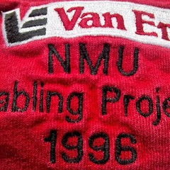 Vintage Van Ert Shirt Mens XL Pocket NMU Cabling Project 1996 Fruit of the Loom