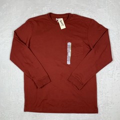 Duluth Trading Co Shirt Mens Small Red Longtail Pocket Long Sleeve Relaxed NWT
