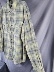 Duluth Trading Free Swingin Wicking Flannel Shirt Mens LARGE TALL Red Blue 31210