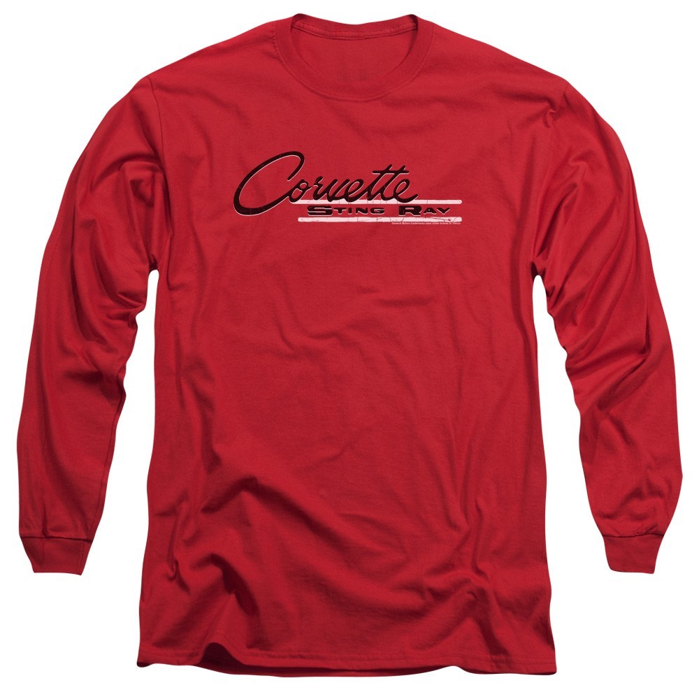 Chevrolet Corvette Stingray Script Logo Men’s Long Sleeve T-Shirt S-3XL Licensed