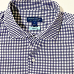 Peter Millar Crown Crafted Excursionist Flex Gingham Sport Shirt Men’s Medium