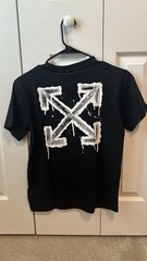 Off-White Dropping Arrow Basic Fit Tee Men’s Black Graphic Logo Shirt Sz 12