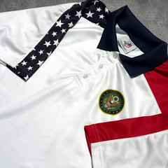 NWT United States Army Polo Shirt Mens XXL Stars Stripes USA Patriotic Golf 2XL