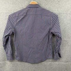 Untuckit Men’s Long Sleeve Button Down Shirt Medium Blue Plaid Preppy Classic