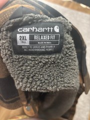 Carhartt Men’s 2XLT Brown and Black Snap Button Up Flannel