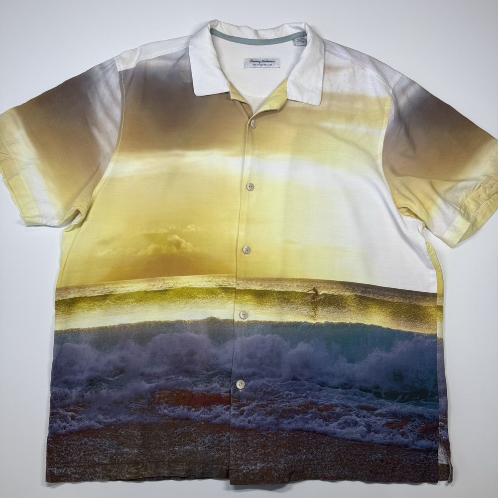 Tommy Bahama Veracruz Cay XL Beach Sunset Ocean Camp Shirt Artist Series 2023
