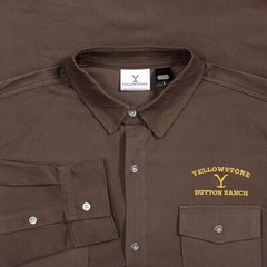 Yellowstone Dutton Ranch Button-Up Work Shirt Long Sleeve Costume Cosplay Outfit