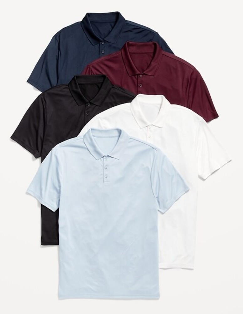 Old Navy Performance Core Polo 5-Pack for Men / Size Large–Brand New With Tags!
