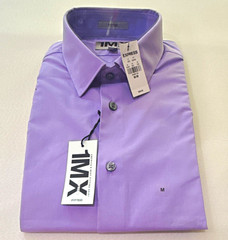 Express 1MX Fitted Purple Solid Long Sleeve Dress Shirt M 15-17 32/33