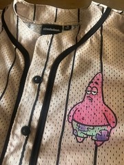 Nickelodeon Spongebob Patrick Star Baseball Jersey Adult Medium button up