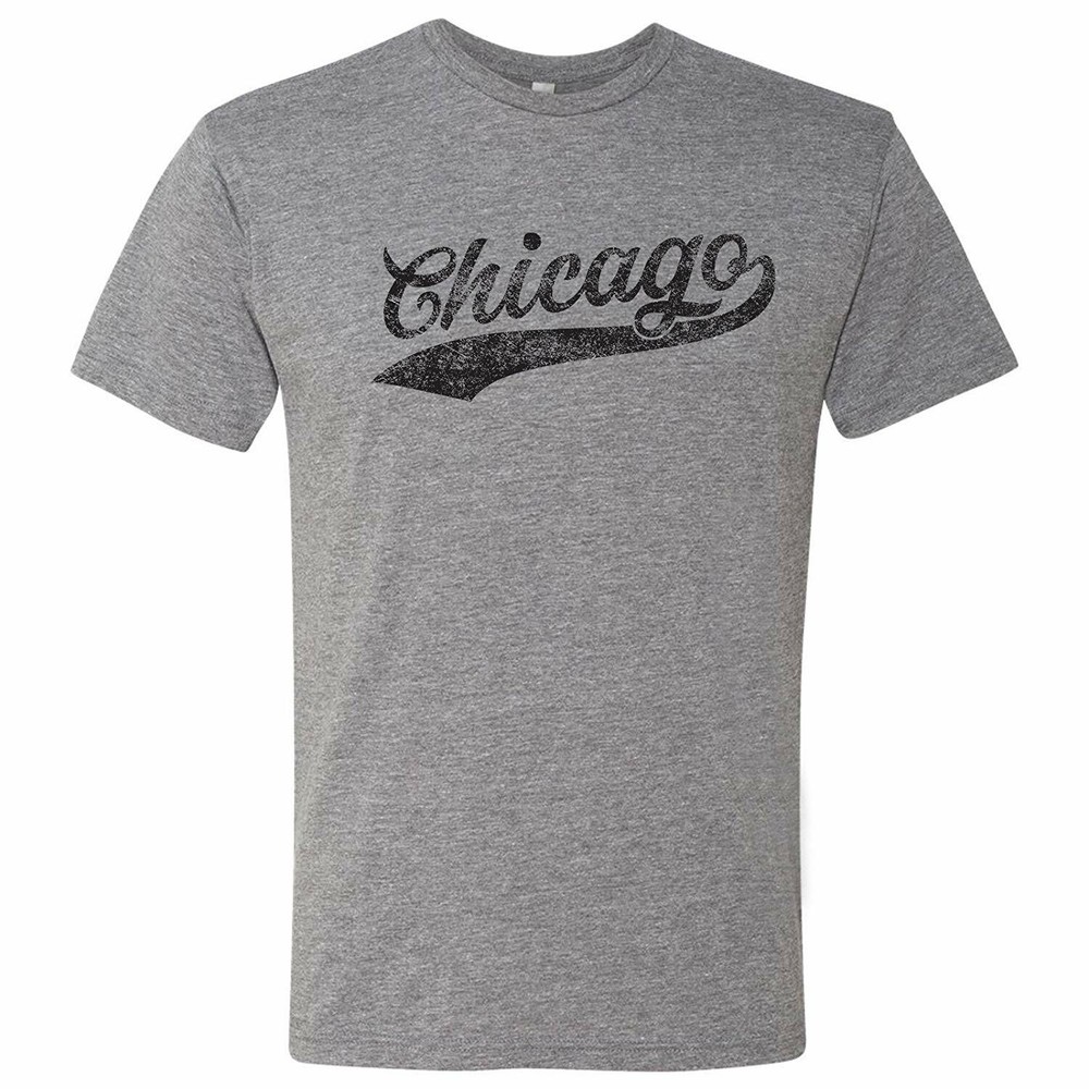 Chicago City Baseball Script – Hometown Pride Triblend T Shirt – Premium Heather