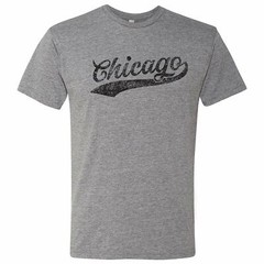Chicago City Baseball Script – Hometown Pride Triblend T Shirt – Premium Heather