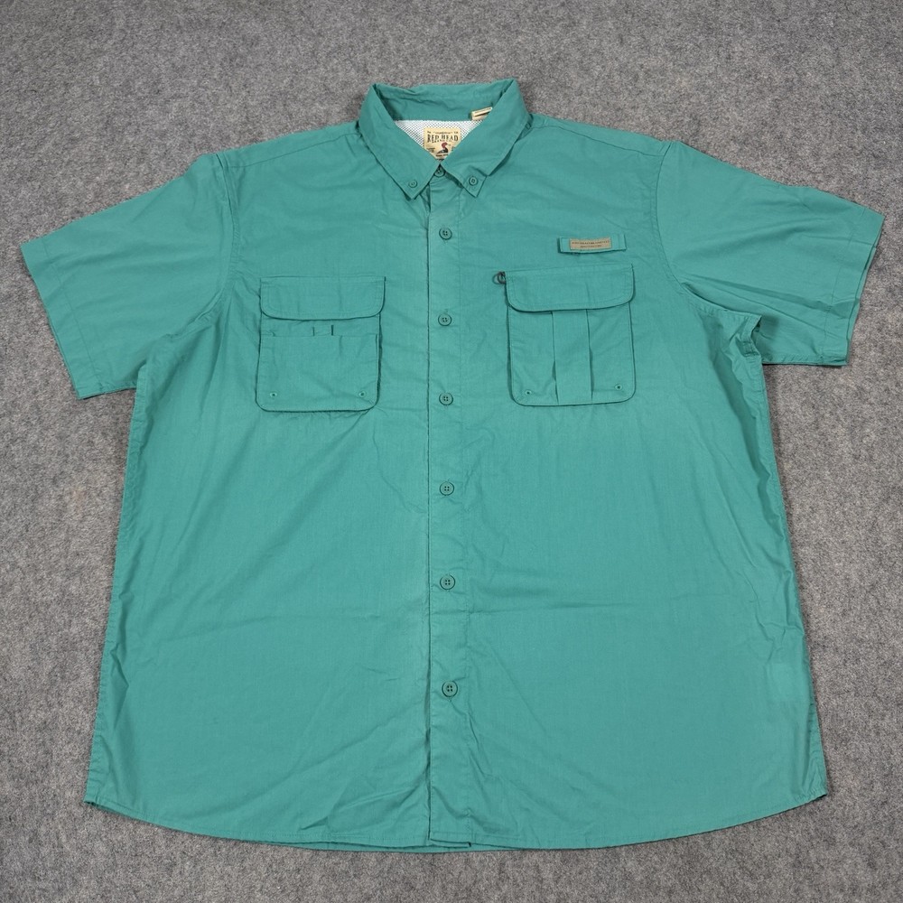 RedHead Lightweight Button-Down Outdoor Casual Shirt Men’s Size 2XL Teal Green