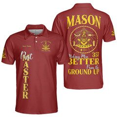 Personalized Name Past Master Making Men BETTER From the Ground Polo Shirt S-5XL