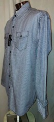 New Michael Brandon Long Sleeve Button Up Dark Stitch Dress/Casual Shirt Sz XL