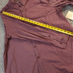 NWT REEL LEGENDS Long Sleeve Vented Back UPF 50 Shirt Mens XL Burgundy Zinfandel