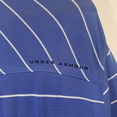 Under Armour Polo Shirt Loose Heatgear Men Small Blue Stripe Active Golf Travel