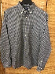 Nautical Men’s L Blue/White Check Button Down Shirt Classic Fit NWOT