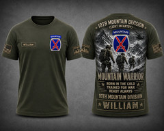 10th Mountain Division Mountain Warrior Shirt Army Combat Veteran Tee