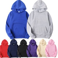 Men Long Sleeves Drawstring Plain Hooded Sweatshirt Pullover Hoodie Thermal Top