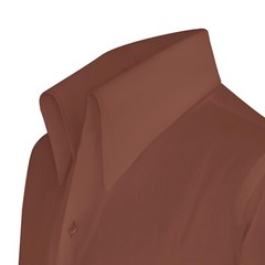 High Open Button-Down Collar Brown 100% Cotton Shirt for Men Party Style Unique
