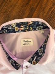Stenströms Fitted Body Solid Purple Twofold Cotton Dress Shirt Long Sleeve 17 43