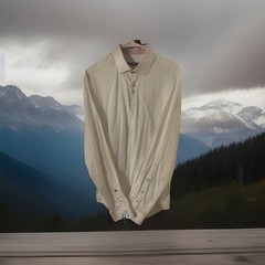 [.Stone Rose.] Men’s Stone Rose White Long Sleeve Dress Shirt LG