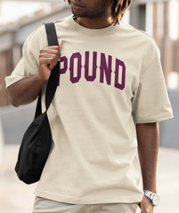Unisex POUND LB Premium Tee T-shirt Streetwear Pullover Cream Cotton Long Beach
