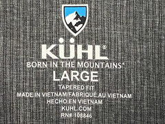 Kühl Solid Gray Pattern Polyester-Spandex Blend Tapered Fit Shirt Size L
