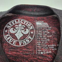 Affliction Live Fast Chris Kyle Men’s Shirt Size Large Black Red White Tee Crew