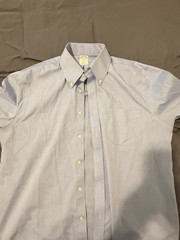 Brooks Brothers Men’s Solid Blue Button-Down Cotton Non-Iron Shirt 16.5 34/35