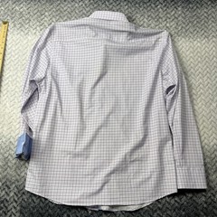 Construct Shirt Mens L Windowpane Check Flip Cuff 4 Way Stretch Performance