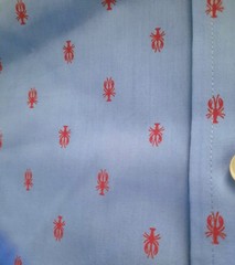 Croft & Barrow Red Lobster Print Button Down Collar Long Sleeve Shirt XL Blue