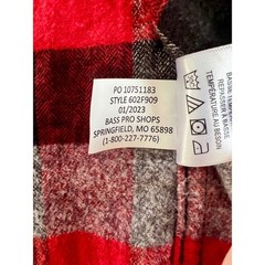 RedHead Brand Co Mens XL Flannel Shirt Red Grey Black Plaid Button Down Cotton