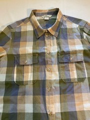 Bob Timberlake Plaid Button-Down Shirt XL Green Beige Long Sleeve Casual Outdoor