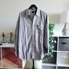 EUC ARROW Regular Men’s Button Down T-Shirt Dress Shirt XL Gray Long Sleeve