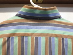 EUC Ted Baker Multicolor Striped Shirt Contrast Collar French Cuffs Sz 4 US 40 L