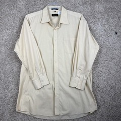 Amanti Italian Style Beige Mens Dress Shirt Long Sleeve Button Down 18.5 34/35