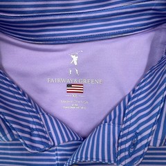 Fairway & Greene Striped Golf Polo Blue Purple Dadcore Business Casual Mens XL