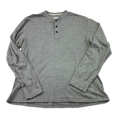 Rag & Bone Heather Gray Cotton Stretch Henley Pullover Shirt Men’s Size 2XL