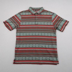 Travis Mathew Polo Shirt Mens Medium Green Fair Isle Golf Holiday Ugly Christmas