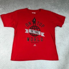 Adidas Shirt Mens Extra Large Red Solid Graphic Basketball Minimal The To-Go Tee