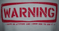 WARNING- I have an ATTITUDE & know how to use it T Shirt Long Sleeve Cotton NOS