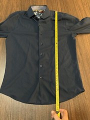 Consequence Long Sleeve Button Up Navy Dress Shirt Mens Size Small