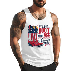 We’ll Put A Boot in Your Western Cowgirl 4th of July Tank Top
