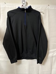 Pro Tour 1/4 Zip Pullover Jacket Men’s Large Black With Blue Long Sleeve