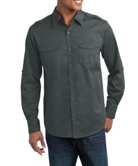 Just Blanks Men’s Long Sleeve Two Pocket Twill Shirt – JBS649