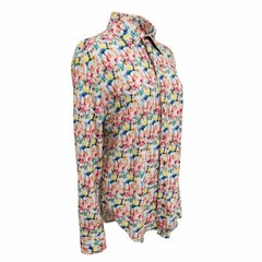 Marcello Men’s Large Multicolor Abstract Print Stretch Button Front Shirt