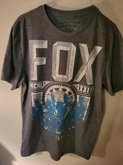 Fox Active Training Slim M Gray T Shirt S Sleeve 28 L 20 Across Front Chest Pit