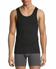 Stafford 4-Pack Men’s Blended Cotton Dry+Cool Ribbed Tank Top A-Shirts Black